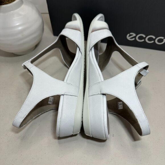 New Ecco Touch 25 S Leather Wedge Sandal White 262113 Women's 10 -10.5/EU41 NWB - Picture 6 of 8